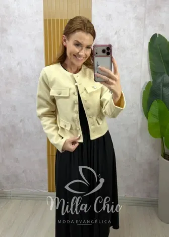 Milla Chic - Casaquinho Miriam em lã batida - Off