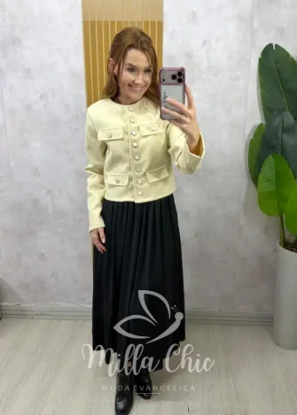 Milla Chic - Casaquinho Miriam em lã batida - Off