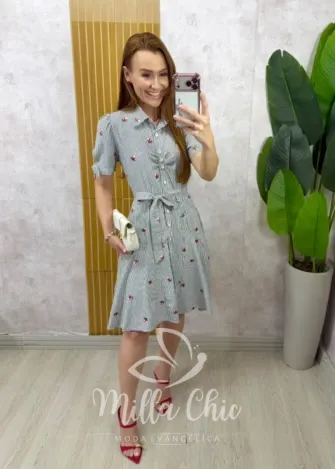 Milla Chic – Chemise Ruth em tricoline bordado Milla Chic - Chemise Ruth em tricoline bordado