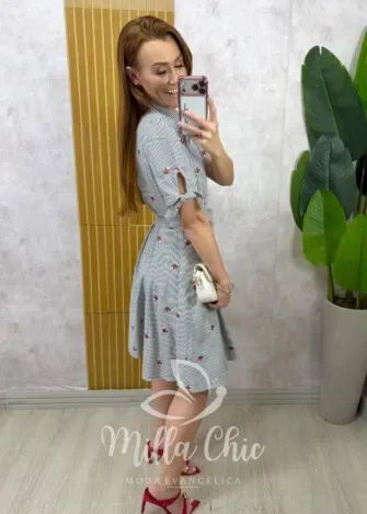 Milla Chic - Chemise Ruth em tricoline bordado