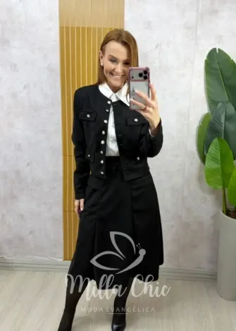 Milla Chic - Conjunto Madrid em Suedi - Preto
