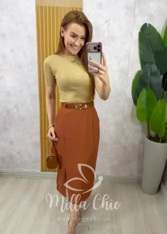 Milla Chic - Saia Andréia - Marrom