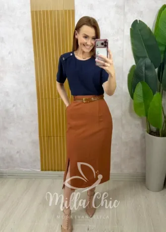 Milla Chic - Saia Andréia - Marrom