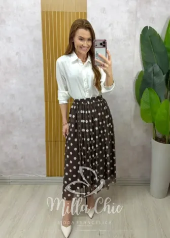 Milla Chic - Saia Antônia em tule - Poá (cópia)