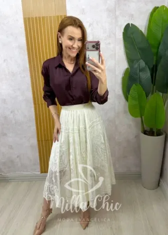 Milla Chic - Saia Brenda em renda - Br