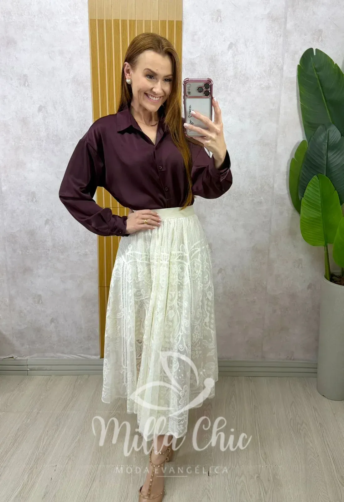 Milla Chic – Saia Brenda em renda – Branca Milla Chic - Saia Brenda em renda - Branca