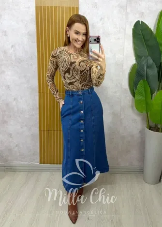 Milla Chic – Saia Jeans Isla (cópia) Milla Chic - Saia Jeans Isla (cópia)