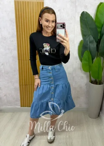 Milla Chic - Saia Jeans Lívia