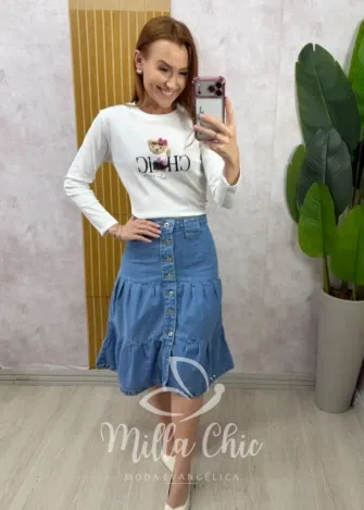 Milla Chic - Saia Jeans Lívia
