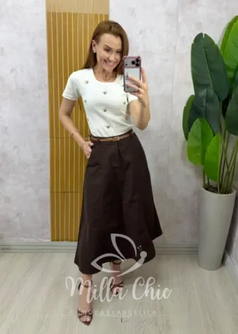 Milla Chic – Saia Jeans Regina – Azul (cópia) Milla Chic - Saia Jeans Regina - Azul (cópia)