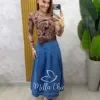 Milla Chic - Saia jeans Sabrina - Marrom Castanho (cópia)