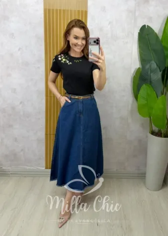 Milla Chic - Saia Jeans Sônia