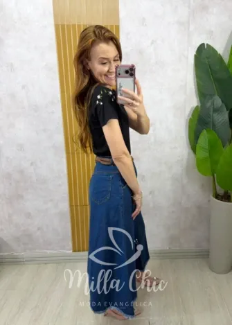 Milla Chic - Saia Jeans Sônia