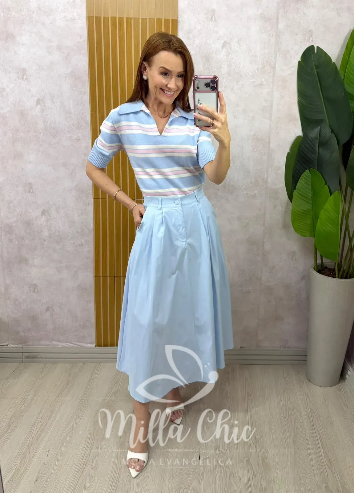 Milla Chic – Saia Marilda – Azul Baby Milla Chic - Saia Marilda - Azul Baby