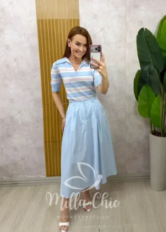 Milla Chic – Saia Marilda – Azul Baby Milla Chic - Saia Marilda - Azul Baby