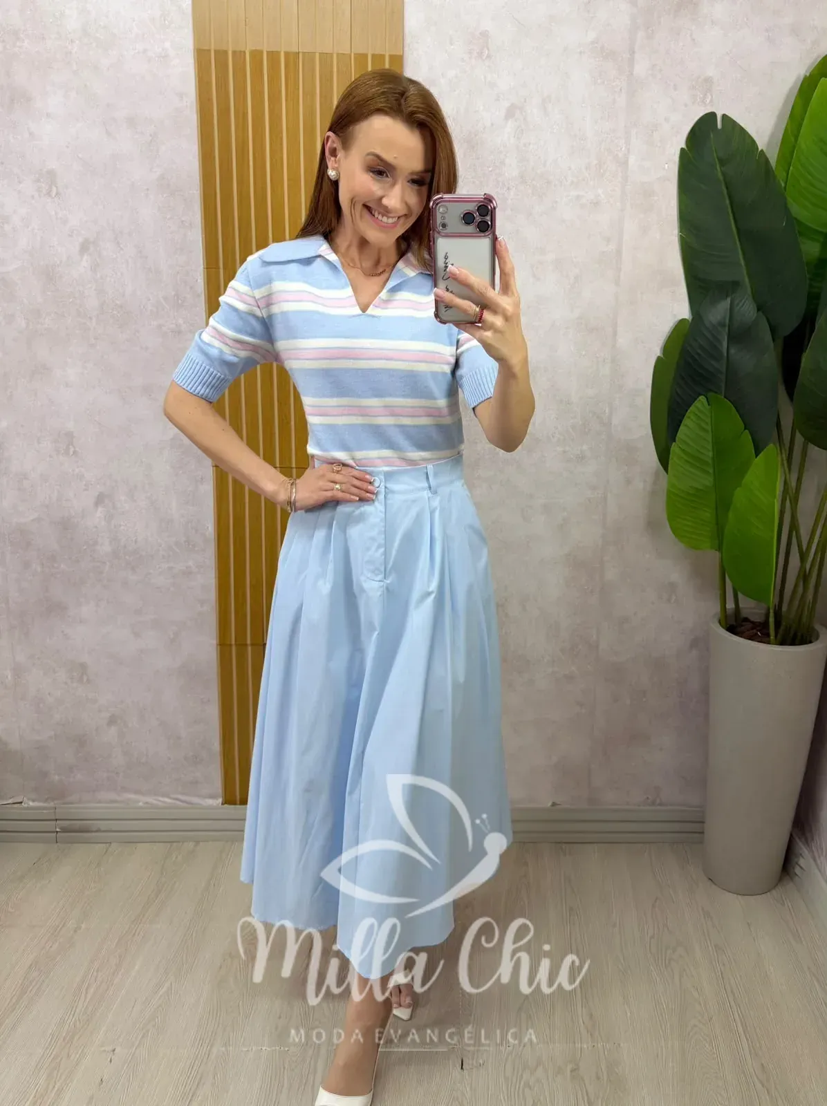 Milla Chic – Saia Marilda – Azul Baby Milla Chic - Saia Marilda - Azul Baby