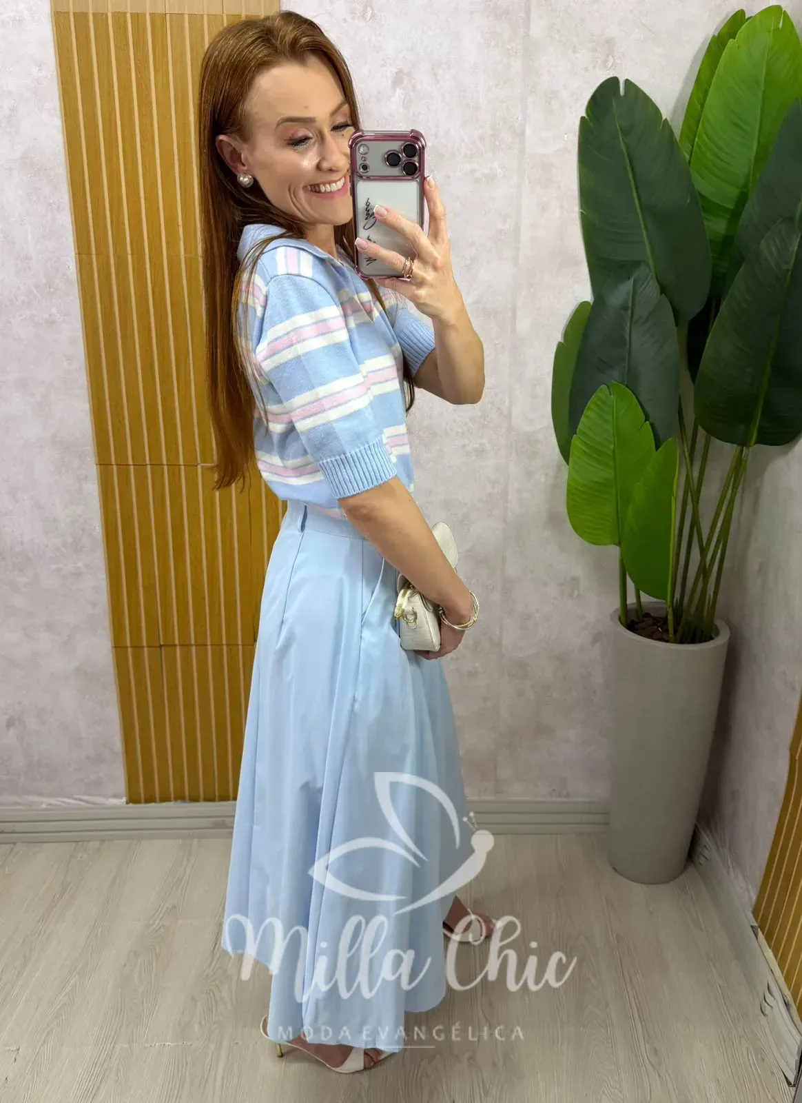 Milla Chic – Saia Marilda – Azul Baby Milla Chic - Saia Marilda - Azul Baby