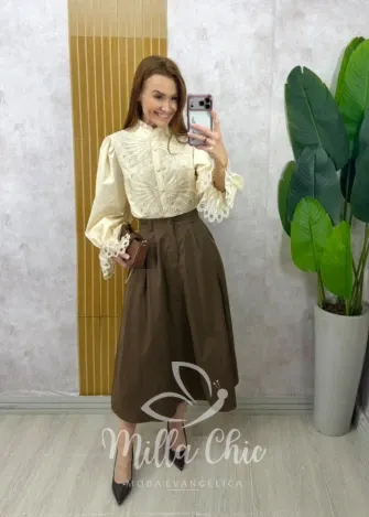 Milla Chic - Saia Marilda - Marrom