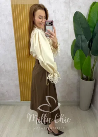 Milla Chic - Saia Marilda - Marrom