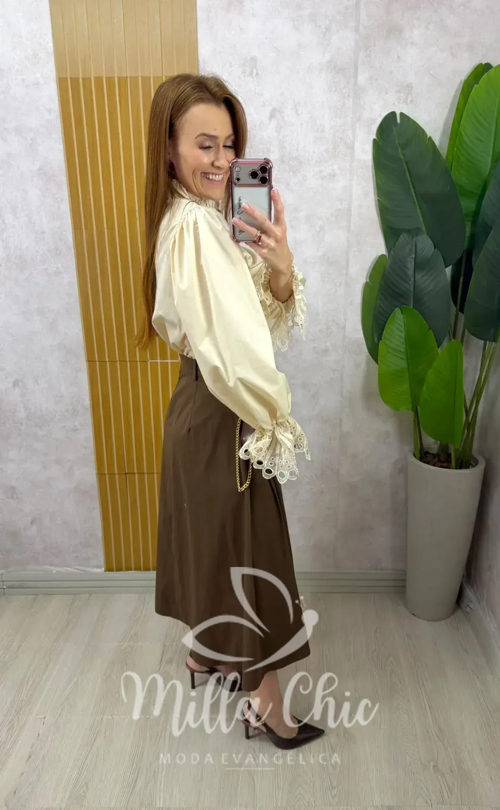Milla Chic – Saia Marilda – Marrom Milla Chic - Saia Marilda - Marrom