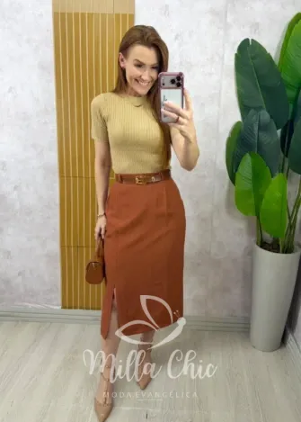Milla Chic - Saia Marilda - Marrom (cópia)
