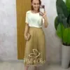 Milla Chic - Saia Plissada Augusta Mídi - Beterraba (cópia)