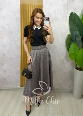 Milla Chic – Saia Raissa Xadrez Milla Chic - Saia Raissa Xadrez