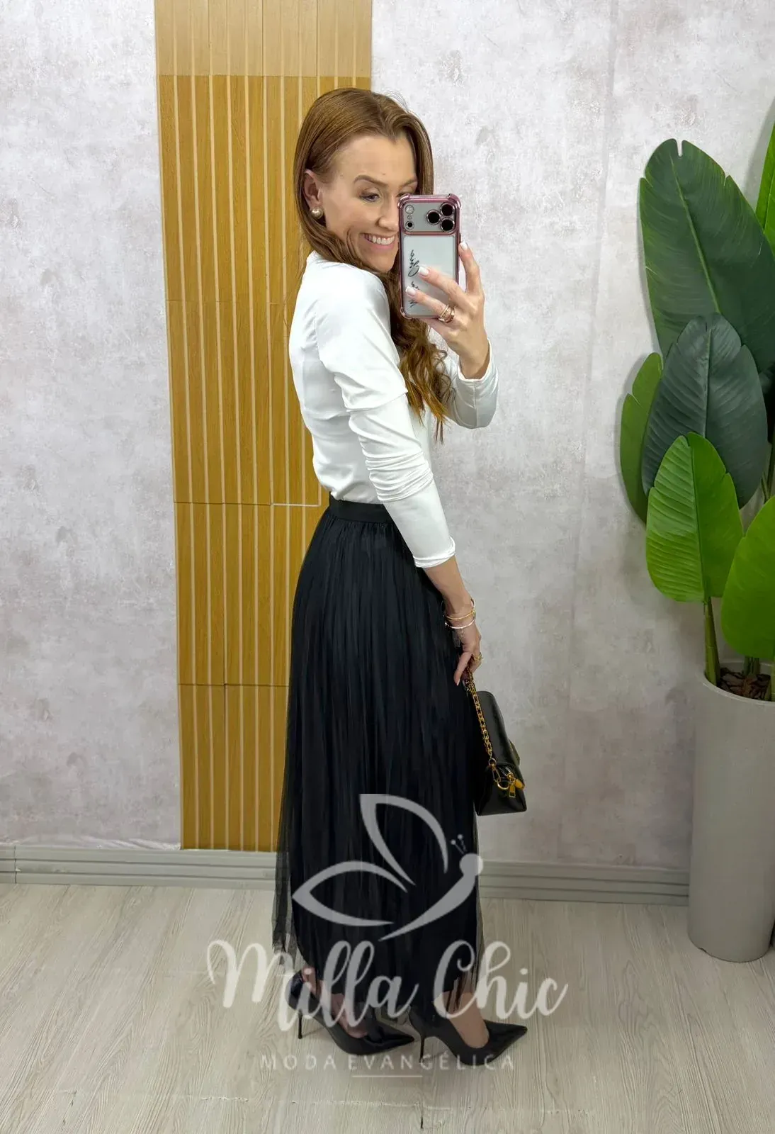Milla Chic – Saia Roberta em tule plissado – Preta Milla Chic - Saia Roberta em tule plissado - Preta