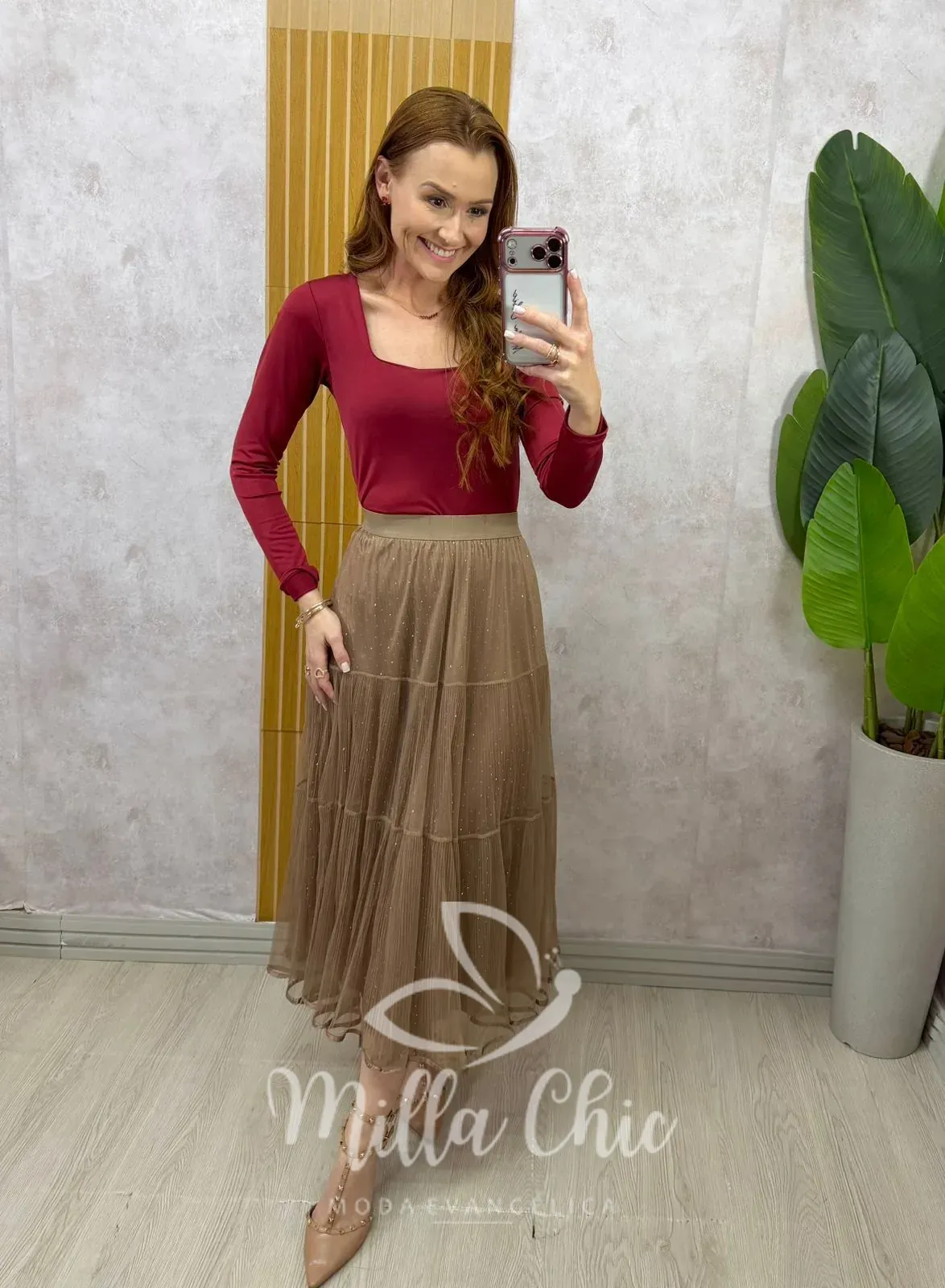 Milla Chic – Saia Roberta em tule plissado – Preta (cópia) Milla Chic - Saia Roberta em tule plissado - Preta (cópia)