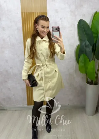 Milla Chic - Sobretudo Milão em lã batida - Off-White