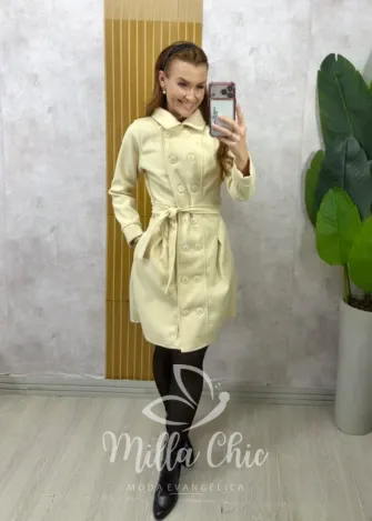 Milla Chic - Sobretudo Milão em lã batida - Off-White