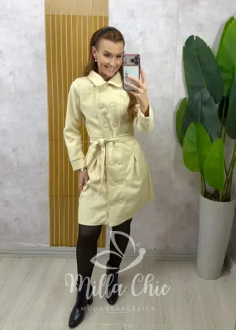 Milla Chic - Sobretudo Milão em lã batida - Off-White
