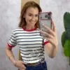Milla Chic - Tshirt Carol em Viscolycra - Rosa e Marrom (cópia)