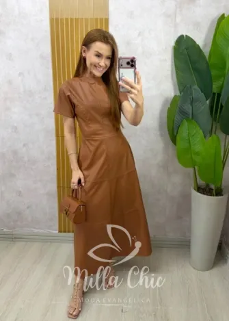 Milla Chic - Vestido Cassandra em P.U - Preto (cópia)