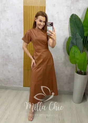 Milla Chic - Vestido Cassandra em P.U - Preto (cópia)