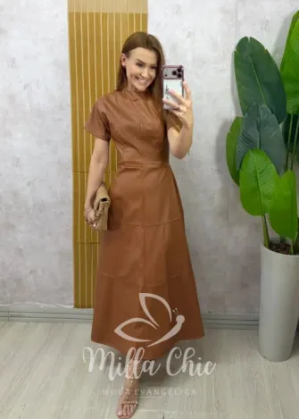 Milla Chic - Vestido Cassandra em P.U - Preto (cópia)