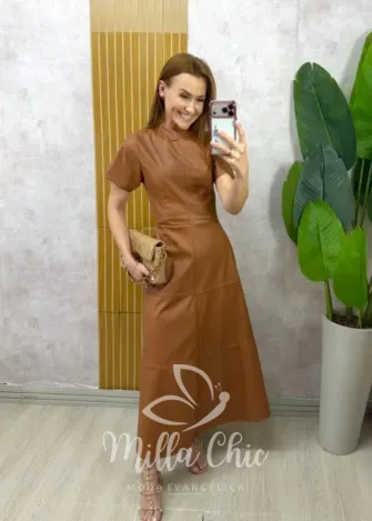 Milla Chic - Vestido Cassandra em P.U - Preto (cópia)