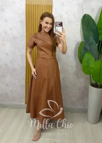 Milla Chic - Vestido Cassandra em P.U - Preto (cópia)