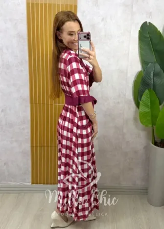 Milla Chic - Vestido Chemise Amélia - Rosa e Branco