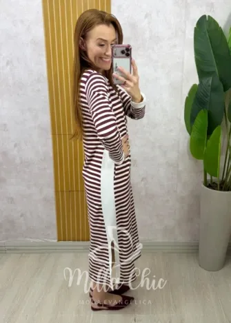 Milla Chic - Vestido Comfy Sayuri em Moletinho - Bordô