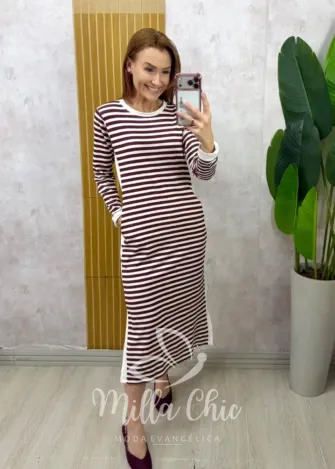 Milla Chic - Vestido Comfy Sayuri em Moletinho - Bordô