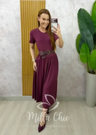 Milla Chic - Vestido Comfy Tereza - Cherry
