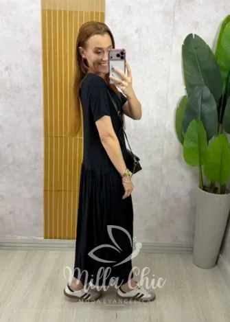 Milla Chic - Vestido Comfy Tereza - Preto
