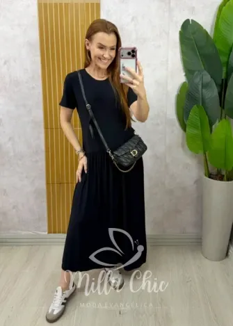 Milla Chic - Vestido Comfy Tereza - Preto