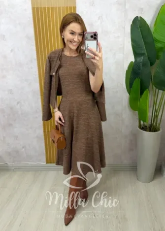 Milla Chic - Vestido Dalva - Marrom