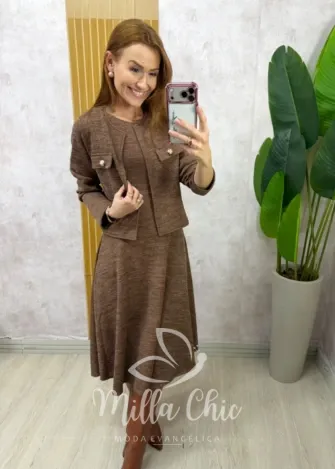 Milla Chic - Vestido Dalva - Marrom