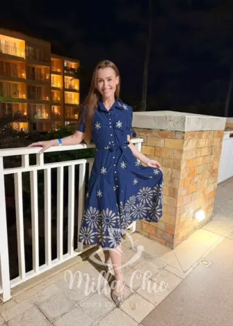 Milla Chic - Vestido Eugênia em Lesie bordado - Bege (cópia)