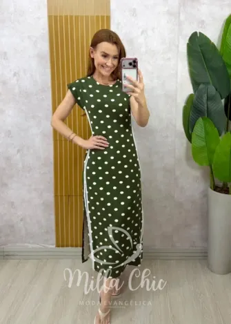 Milla Chic - Vestido Felipe em Moletinho póa - Azul (cópia)