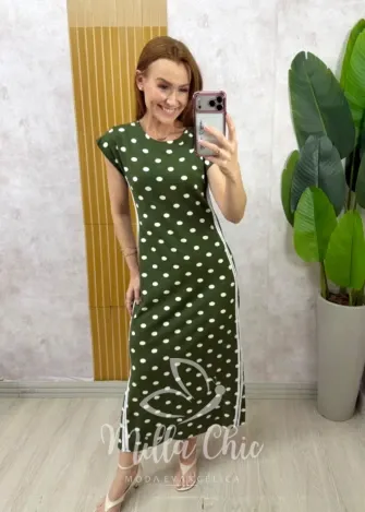 Milla Chic - Vestido Felipe em Moletinho póa - Azul (cópia)