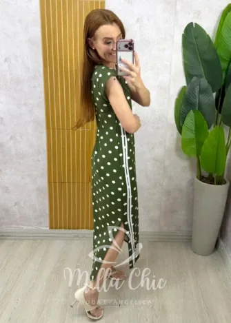 Milla Chic - Vestido Felipe em Moletinho póa - Azul (cópia)
